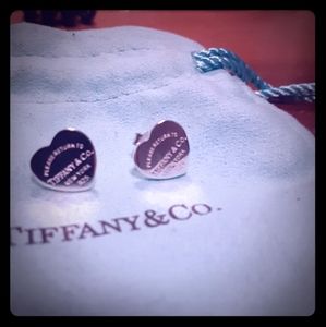Tiffany Co heart pendent earrings